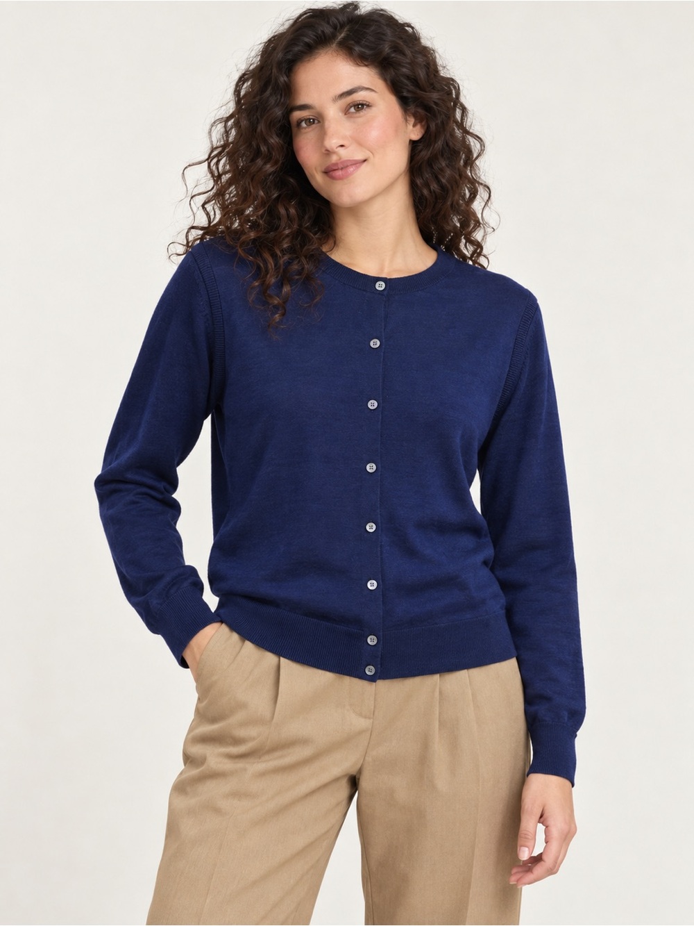 15.Banana republic $130 100% Merino wool navy cardigan
